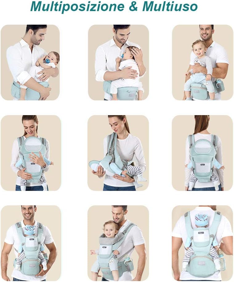 PORT-BEBE ergonomic cu centură de șold 11în1