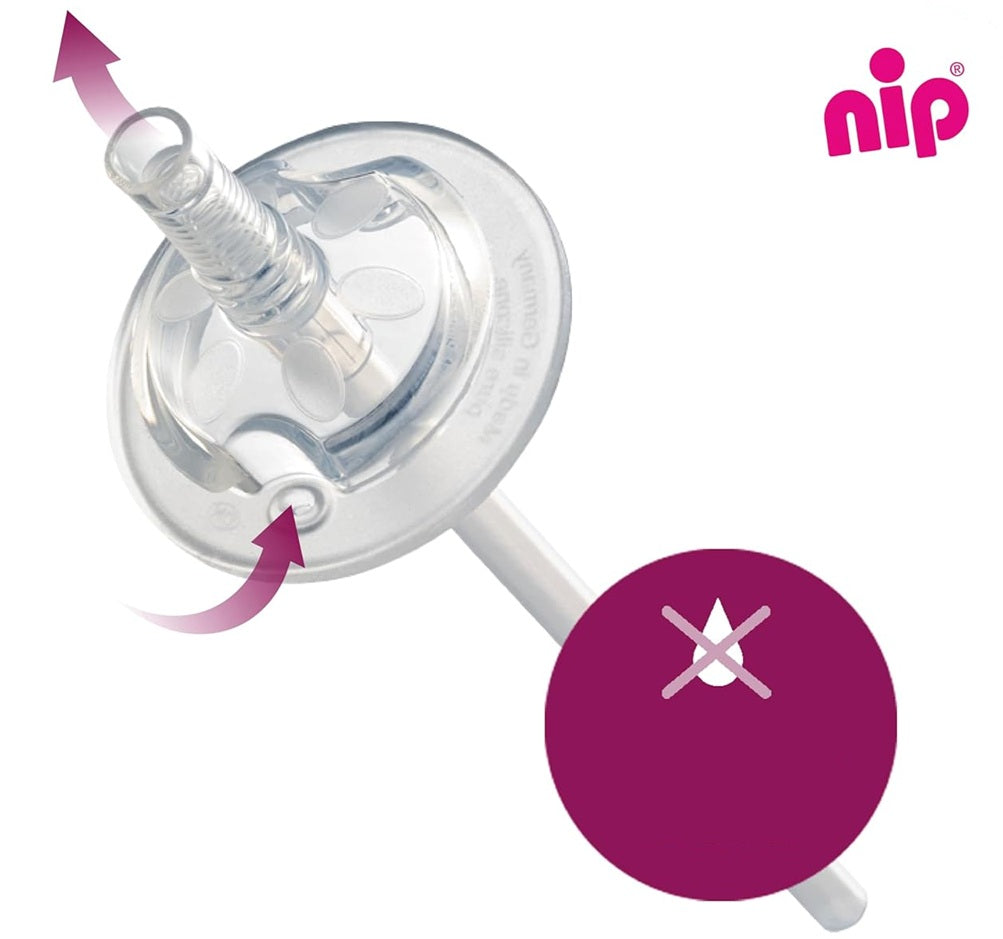 NIP Straw Cup non-spill cup with giraffe motif
