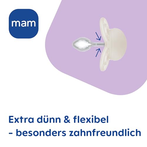 MAM Perfect Day & Night smoczek uspokajający silikonowy 0-6m x4 ŚWIECĄCE, extra dünn i flexibel