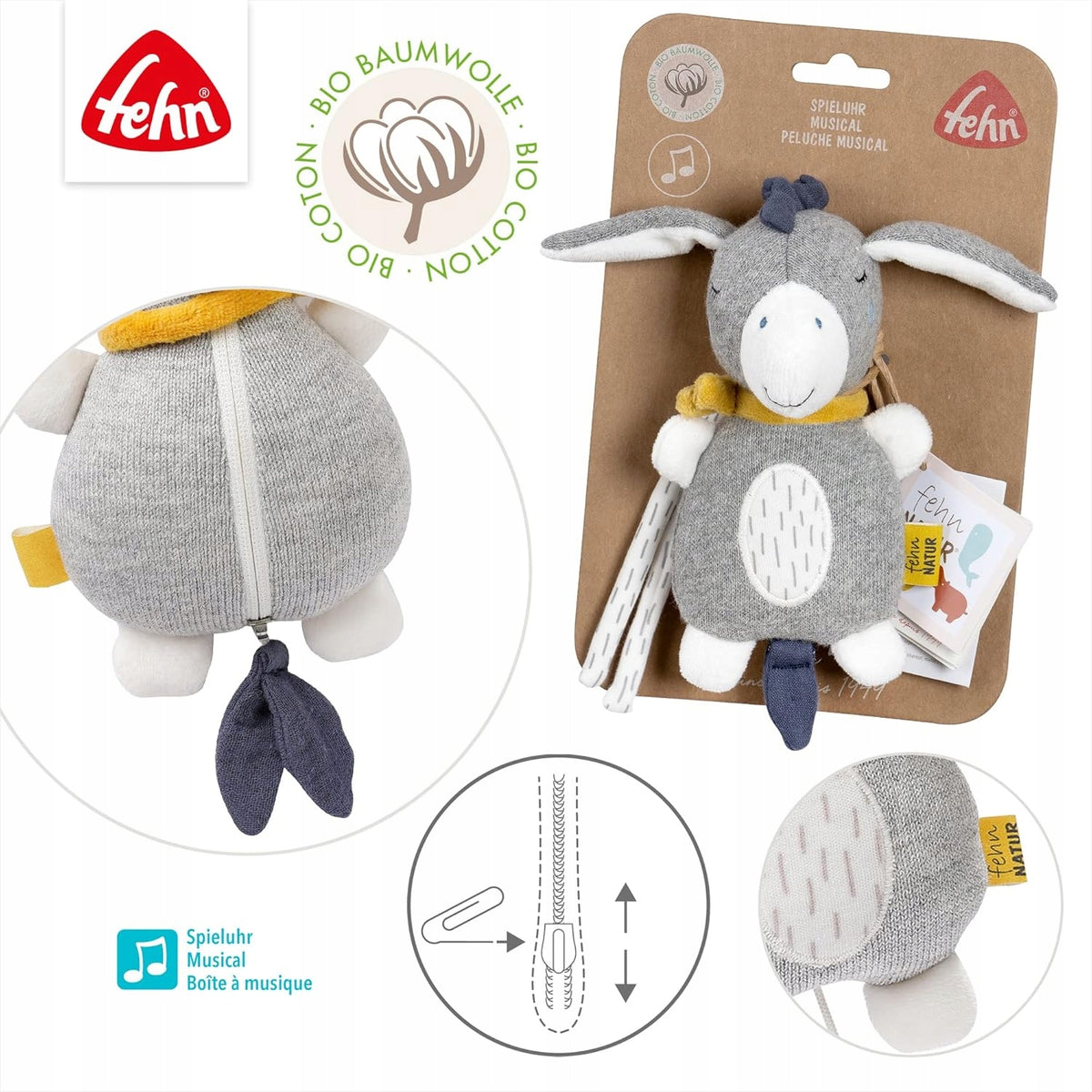 FEHN Natuur hanger piemel met muziekdoosje 22cm