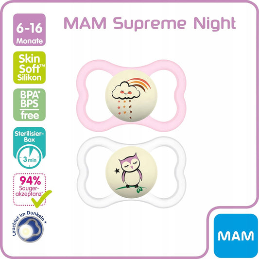 MAM SUPREME NIGHT Silikonschnuller 6-16 Monate