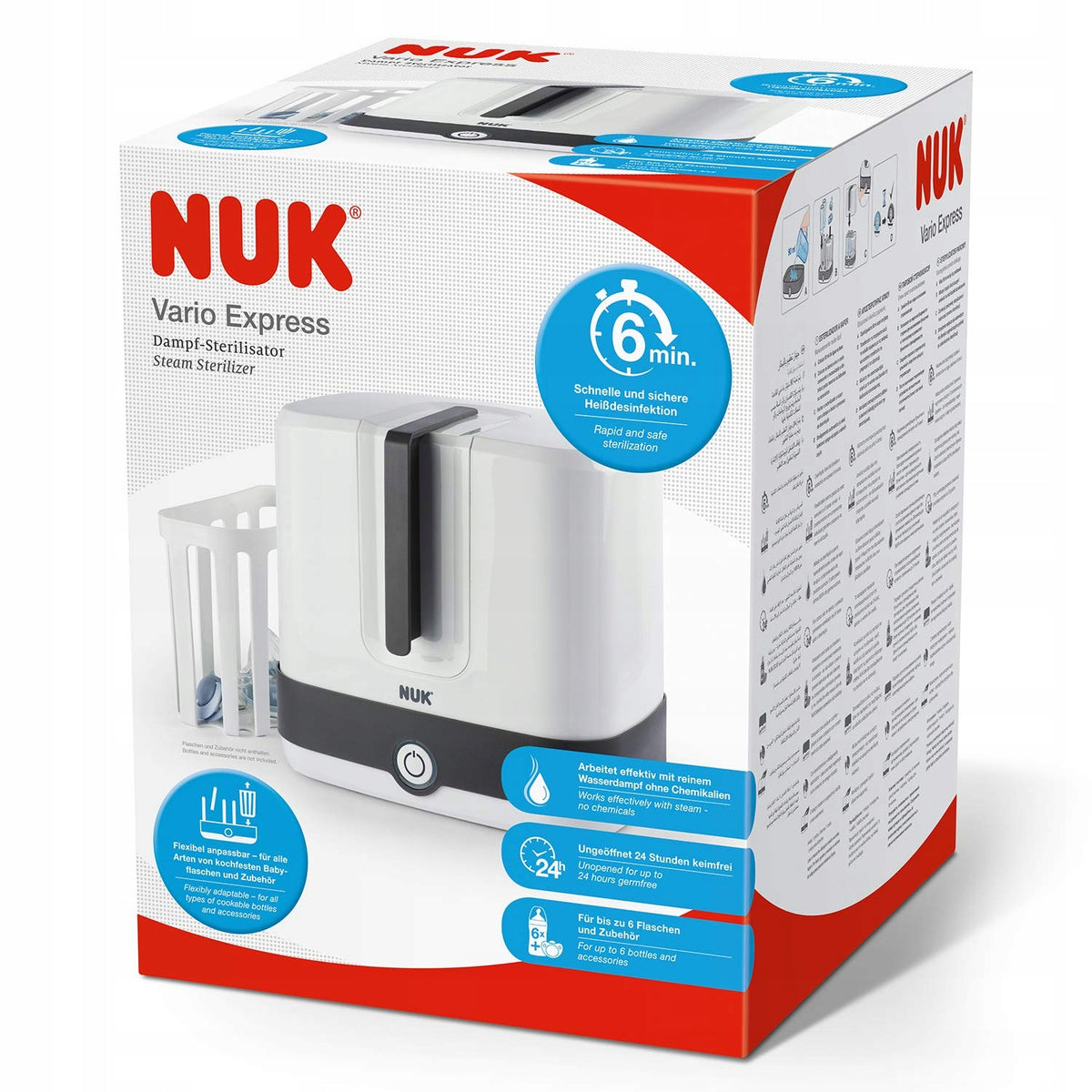 NUK Vario Express sterilizator cu aburi 6 minute 2
