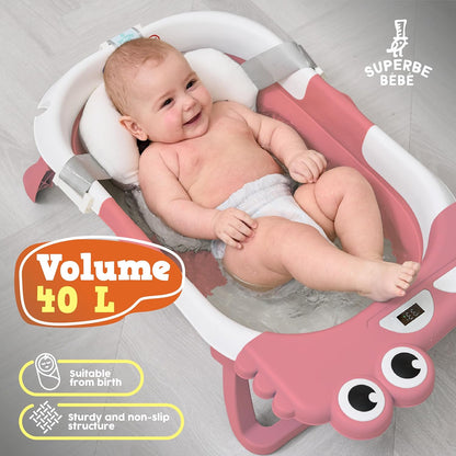 SUPERBE compact baby bathtub with insert for newborns