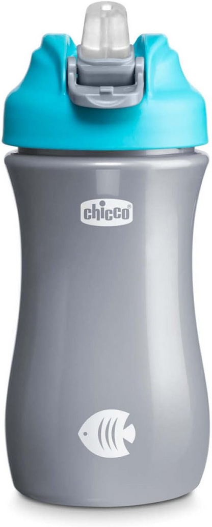CHICCO Pop-up Cup tazza antigoccia con beccuccio e cannuccia 350 ml 2 l+