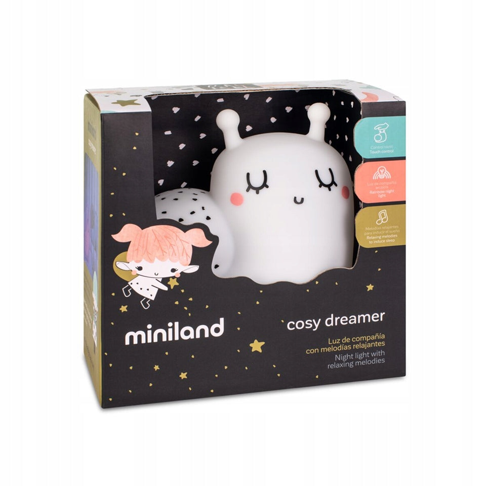 MINILAND Cosy Dreamer natlampe i silikone SNEGL 12,3 x 12,3 cm