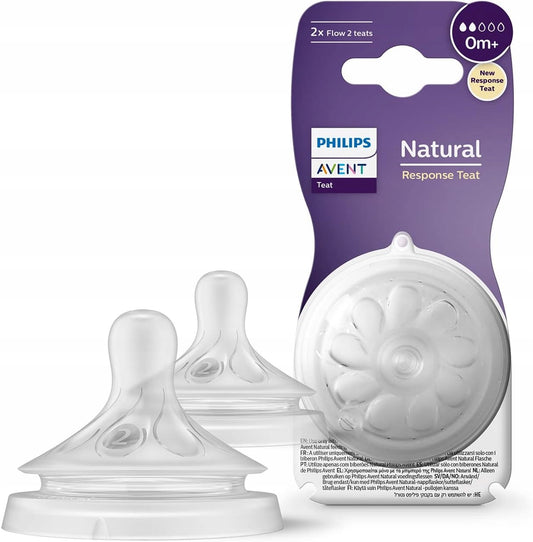 PHILIPS AVENT Natural RESPONSE tetine pentru biberoane 0luni+ x2