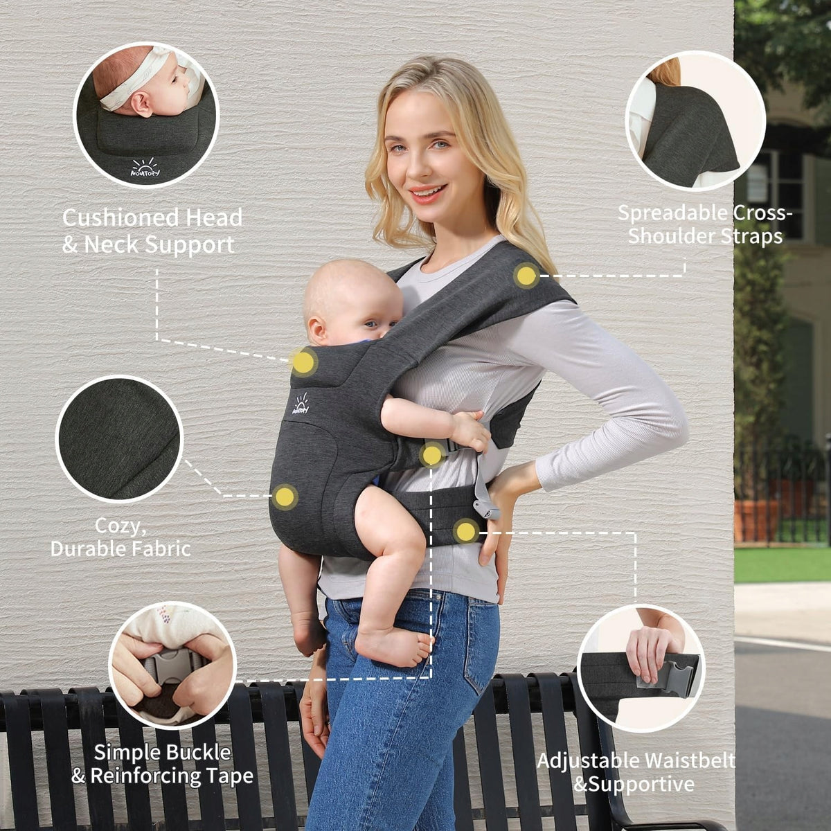 MOMTORY nosidełko ergonomiczne 3 - 12kg