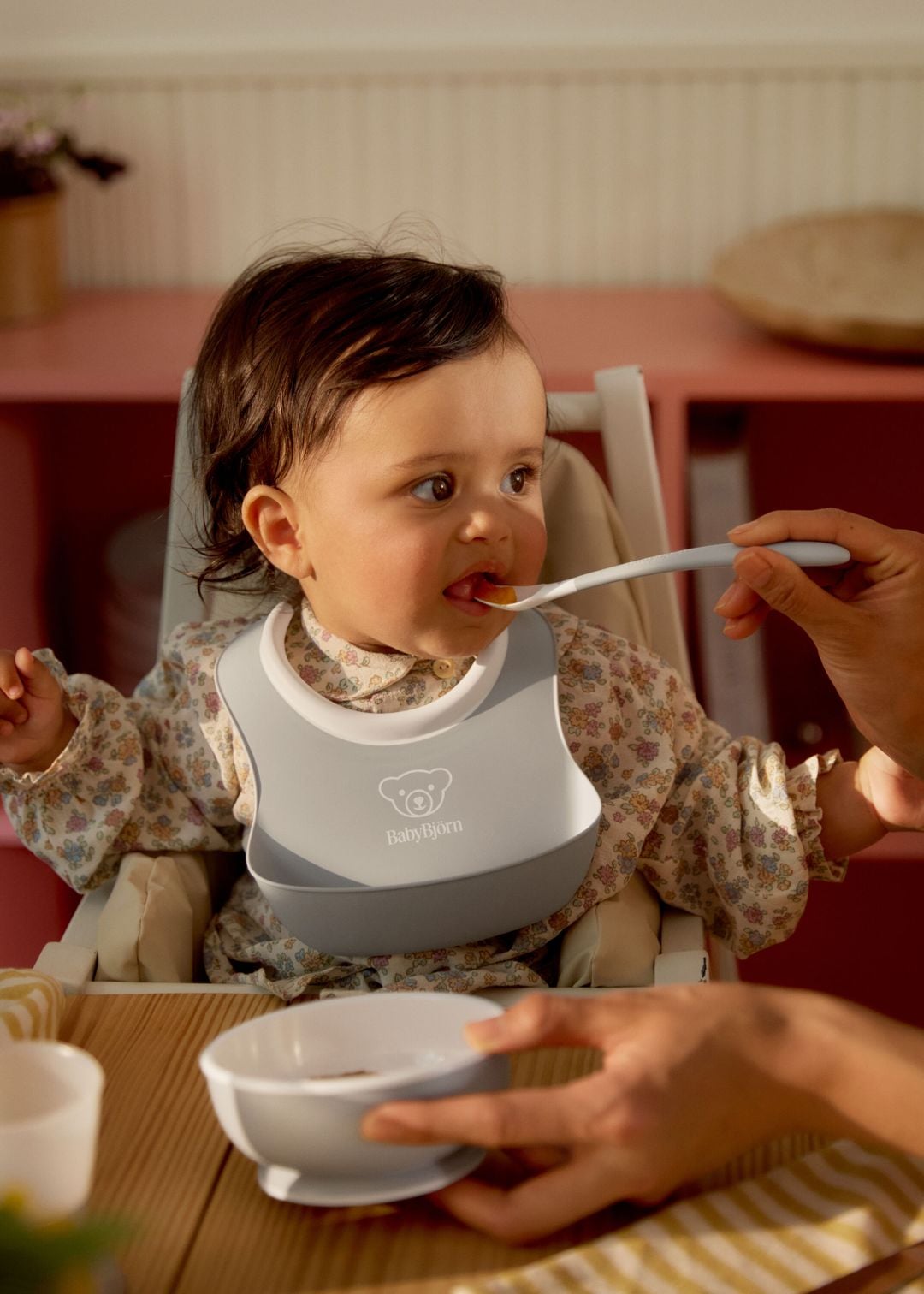 BabyBjörn 073004 gray feeding spoons with a long handle