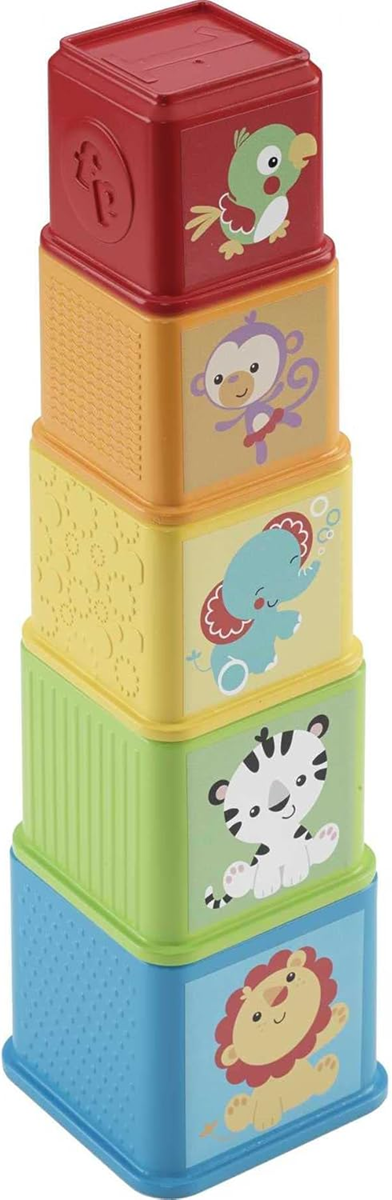 FISHER-PRICE Stack & Explore Blocks különböző méretű építőkockák, 5 db