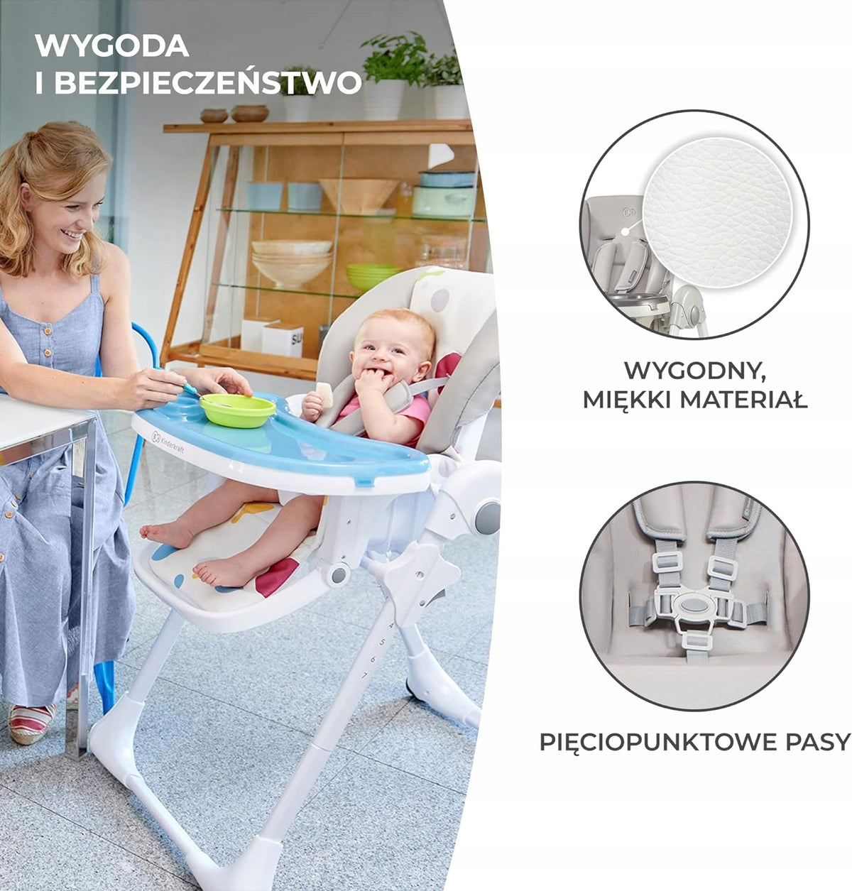 KINDERKRAFT YUMMY etetőszék tálcával