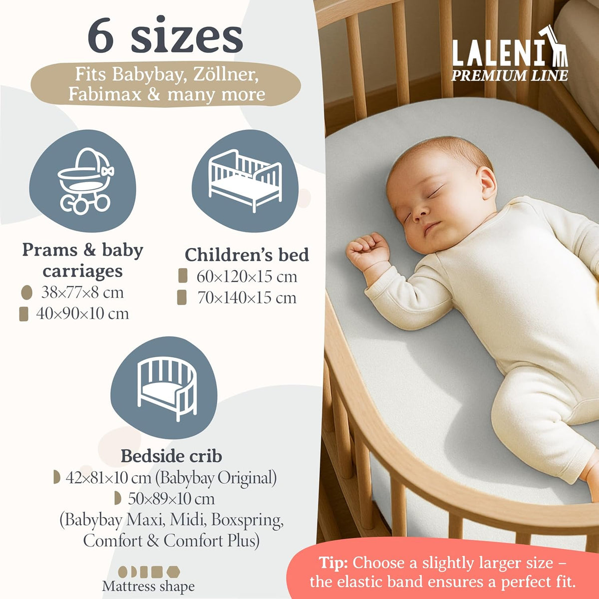 LALENI fitted sheet for stroller x2