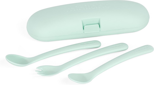 MINILAND Picknick-Besteck-Set + Etui, 4-teilig