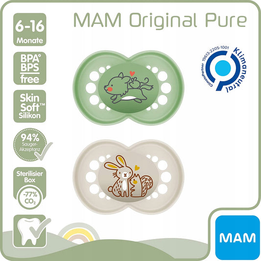 MAM PURE Beruhigungssauger x2 6-16 +Box