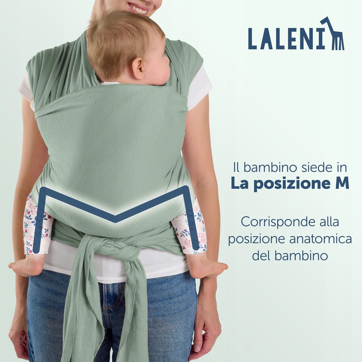 LALENI écharpe extensible pour porter bébé jusqu'à 15 kg
