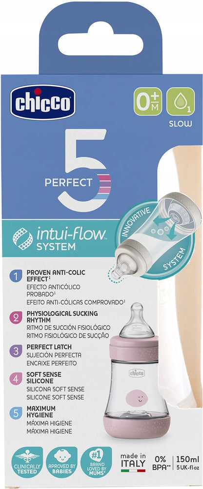 CHICCO Perfect5 cumisüveg 0 hónap+ 150 ml