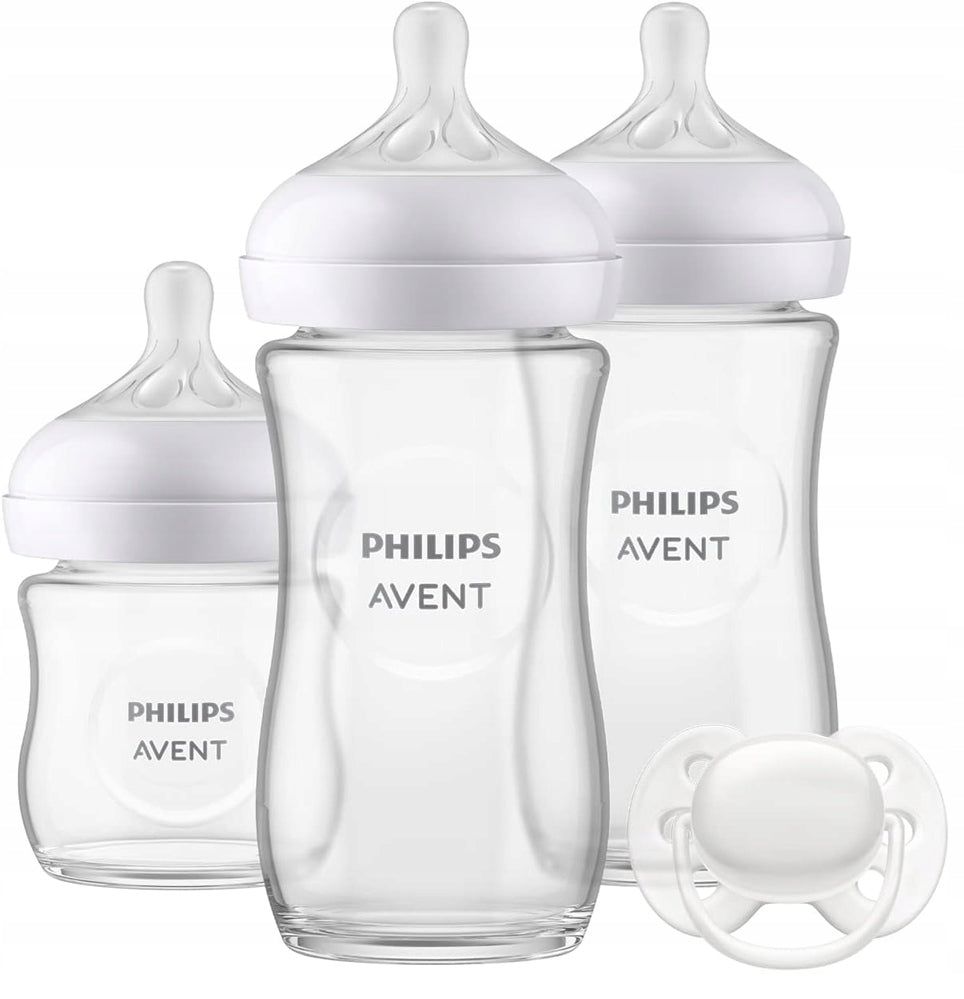 PHILIPS AVENT Natural Response conjunto de 3 biberões de VIDRO + chupeta