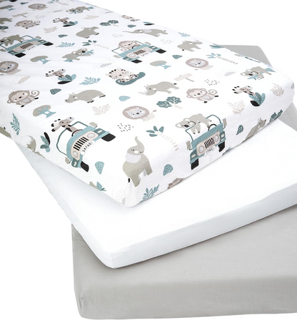 crib sheet x3 60x120 cm