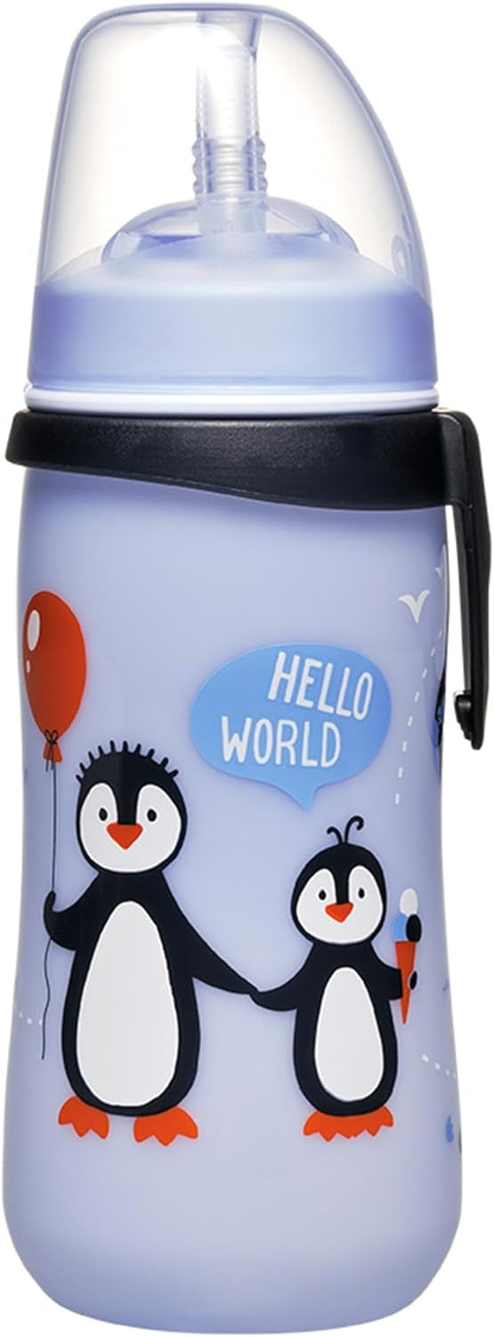 NIP Straw Cup kubek niekapek ze słomką 330 ml 12 m+ PINGWINY – zdjęcie 1