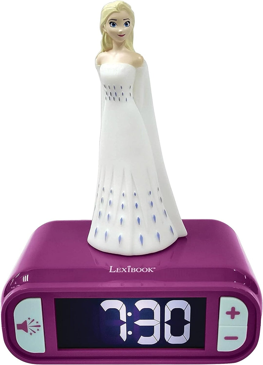 LEXIBOOK Kraina Lodu budzik z podświetlaną figurką ELSA 18 cm
