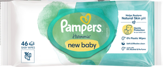 PAMPERS HARMONIE chusteczki nawilżane NEW BABY x46