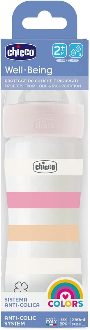 CHICCO Well-Being biberon 250ml 2m+ flux mediu