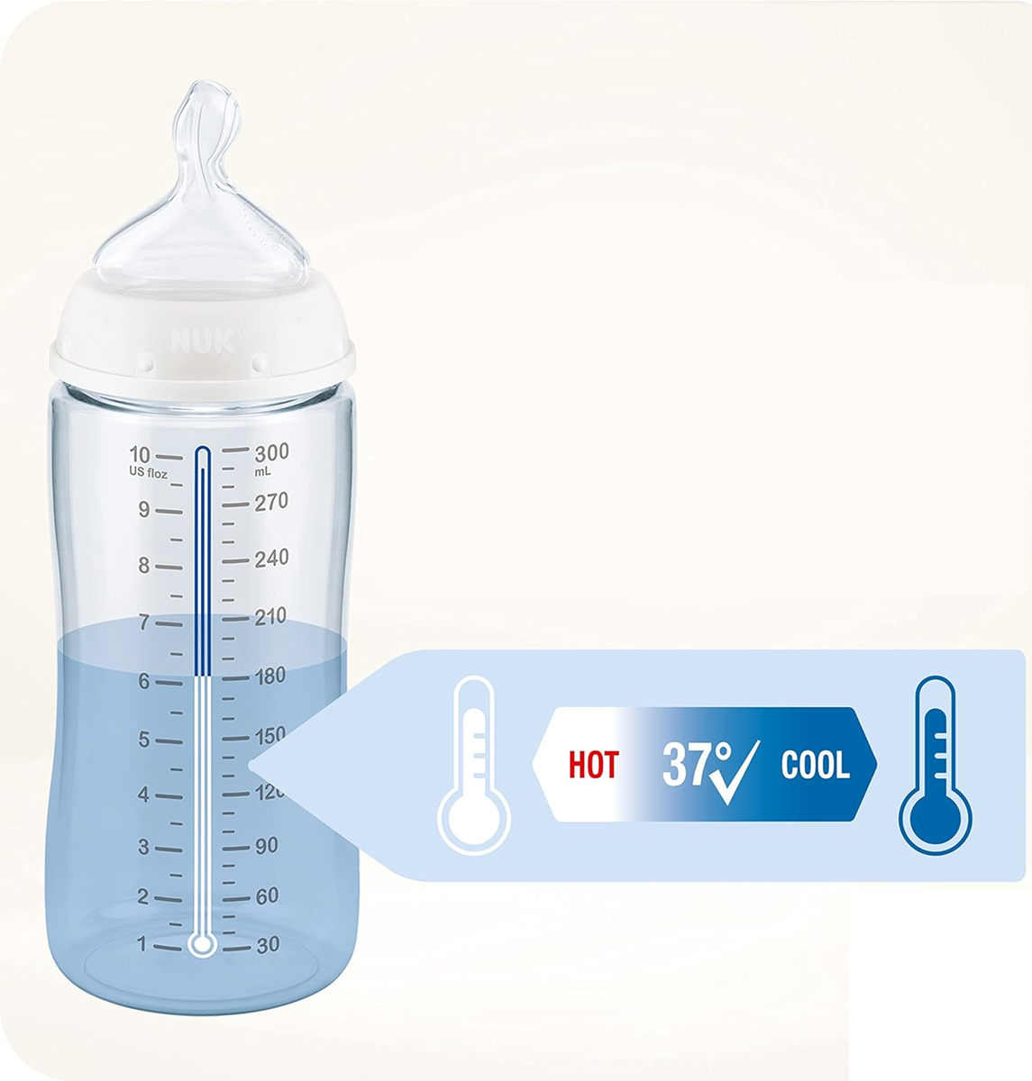 NUK First Choice+ szett 0–6 hónap üveg cumisüvegek 2 x 120 ml és 2 x 240 ml + kosár