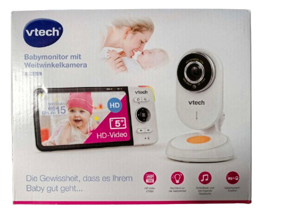 VTECH VM818 HD elektronisk babyalarm med vidvinkelkamera 5" LCD