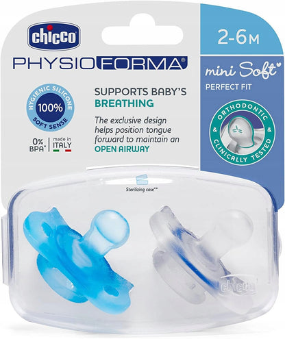 CHICCO PhysioForma suzetă x2 2-6m MINI SOFT