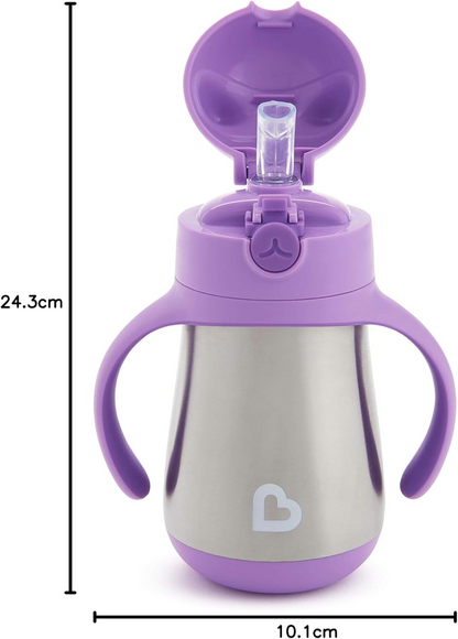 MUNCHKIN Cool Cat tasse anti-fuite avec paille EN ACIER 237 ml