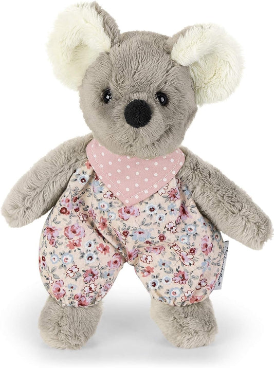 STERNTALER przytulanka grzechotka MINI MYSZ 16 cm, miękka szaro-różowa myszka dla niemowląt 0+