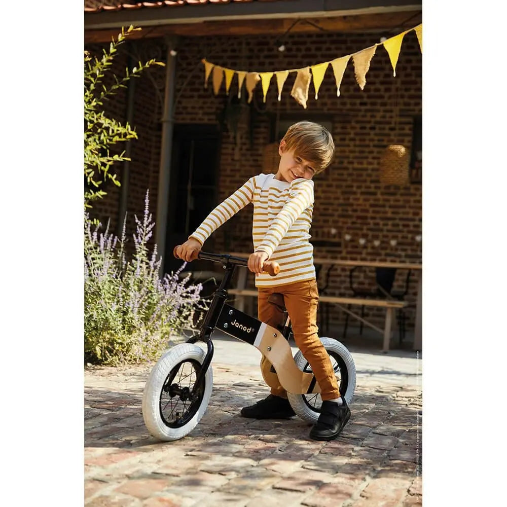JANOD Bikloon Deluxe bicicletă de echilibru din lemn 12" șa 40-46 cm