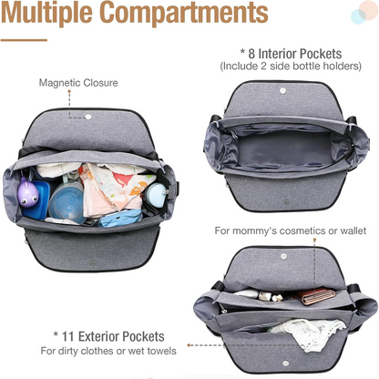 LEKEBABY saco para carrinho + muda-fraldas