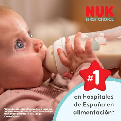 NUK First Choice smoczki do butelek M 2 szt. 3+ silikonowy smoczek do butelki dla niemowląt, ortodontyczny kształt