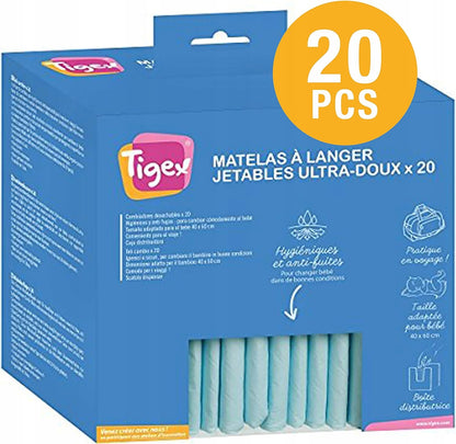 TIGEX aleze igienice pentru schimbat scutece 20 bucăți 60X40CM