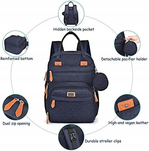 WELAVILA sac à dos pour poussette avec accessoires