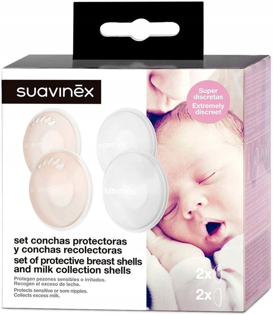 SUAVINEX tejgyűjtő kagylók + védőkagylók szoptatáshoz