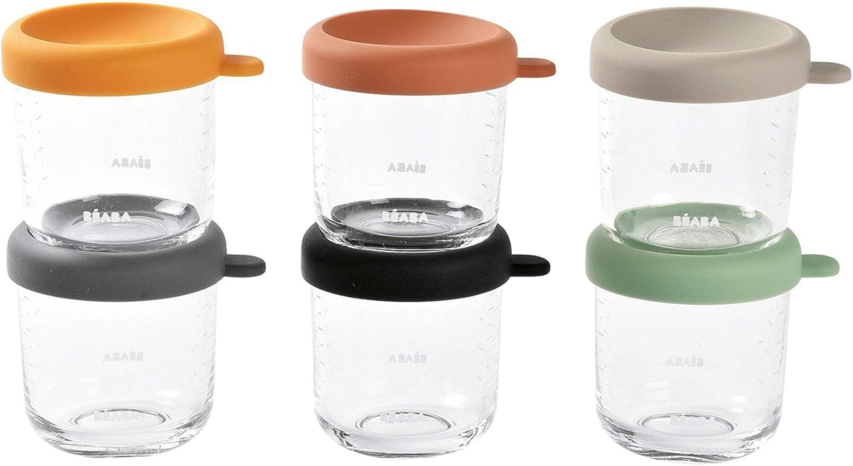 BEABA üveg ételtároló edények 6 x 250 ml