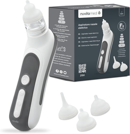 NUVITA aspirator do nosa z lampką i muzyką + 3 końcówki, etui i pęseta