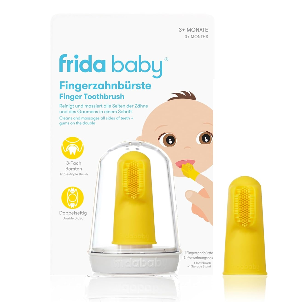 FRIDA BABY szilikon ujjra húzható fogkefe + tok