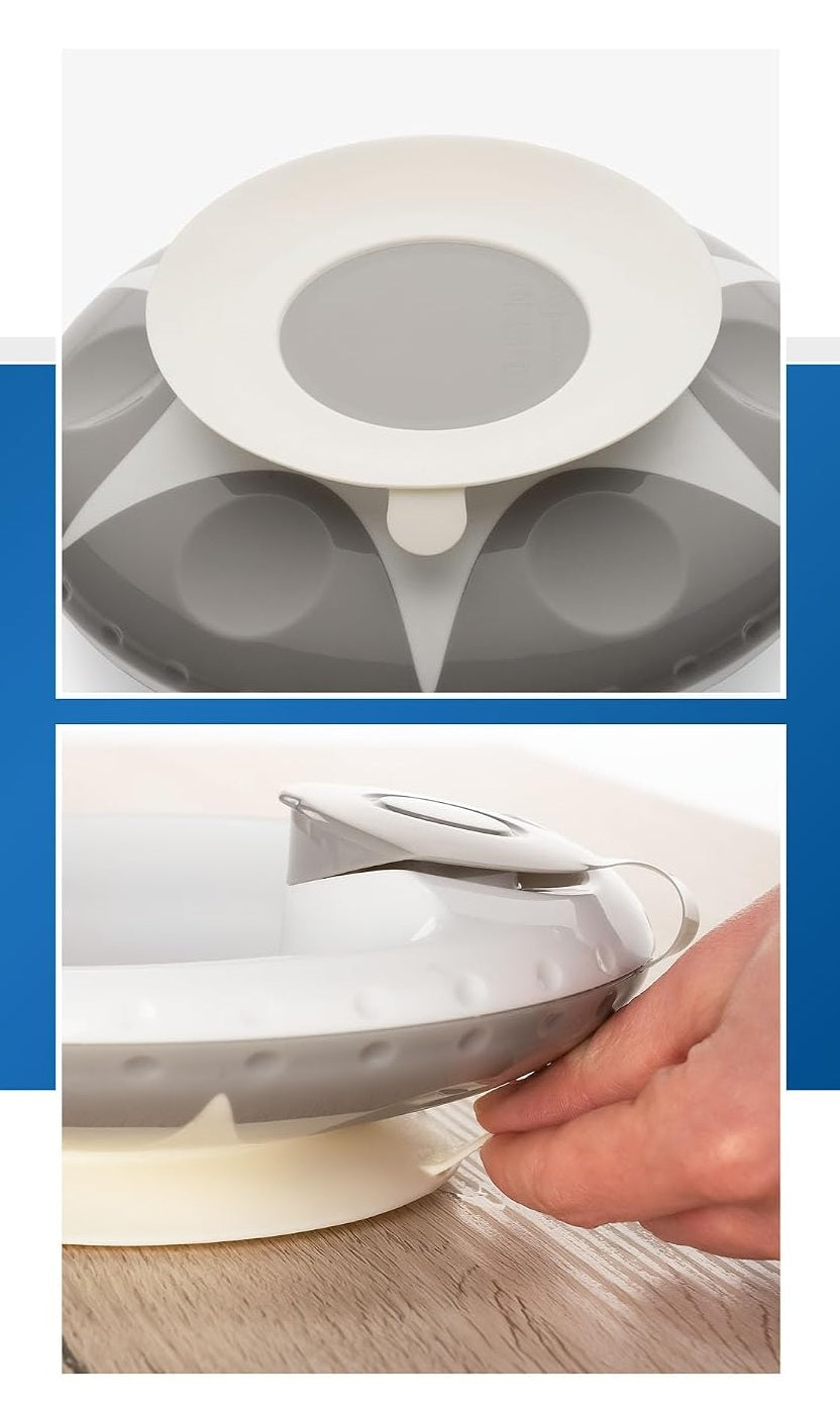 Przyssawka na spodzie talerza REER i mocowanie do blatu