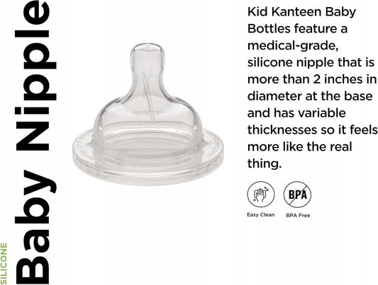 KID KANTEEN smoczki do butelek x2 średni przepływ silikonowe smoczki do butelek, BPA i BPS free