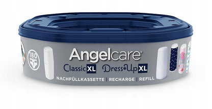 ANGELCARE Classic XL kosz na zużyte pieluchy + wkład Dress Up, wkład 180 pieluch, biały