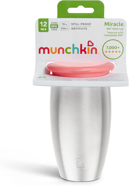 MUNCHKIN Miracle Becher 360 12 luni+ 296ml oțel inoxidabil