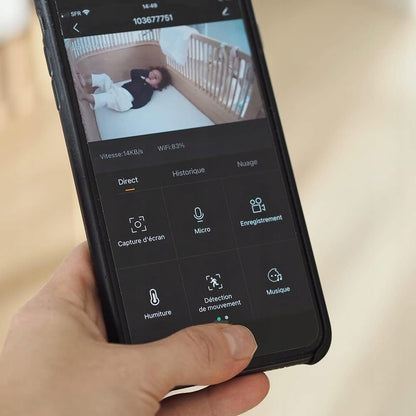 BEABA Zen Premium elektronisk babyalarm kamera 360° Full HD app