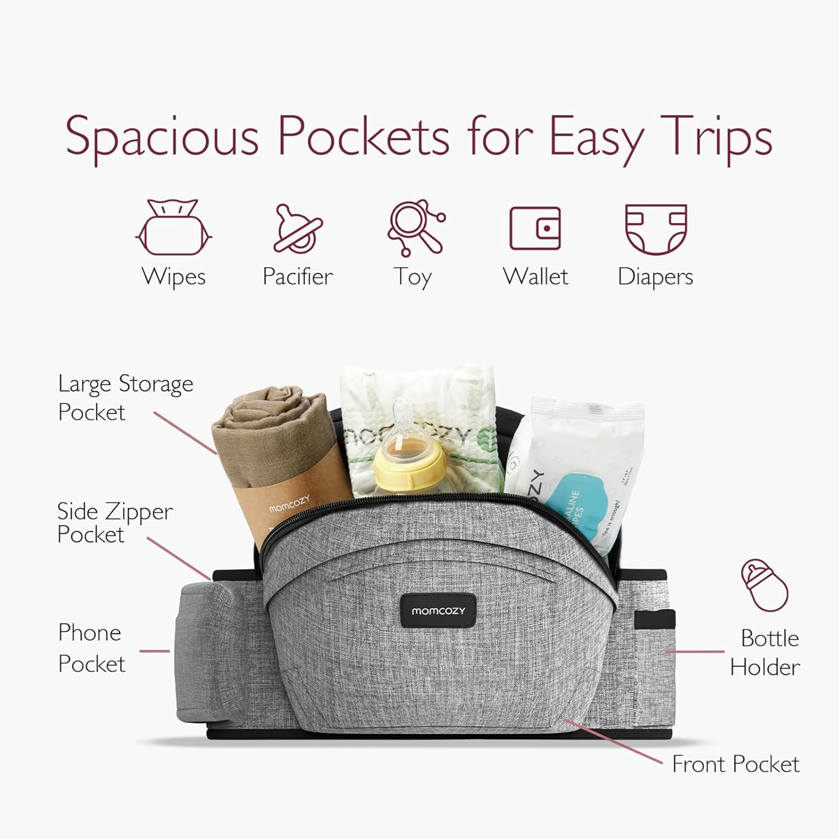MOMCOZY fotelik nosidełko biodrowe do 20kg