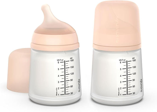 SUAVINEX sticlă ZERO ZERO 180ml x2 Debit Adaptabil (A)