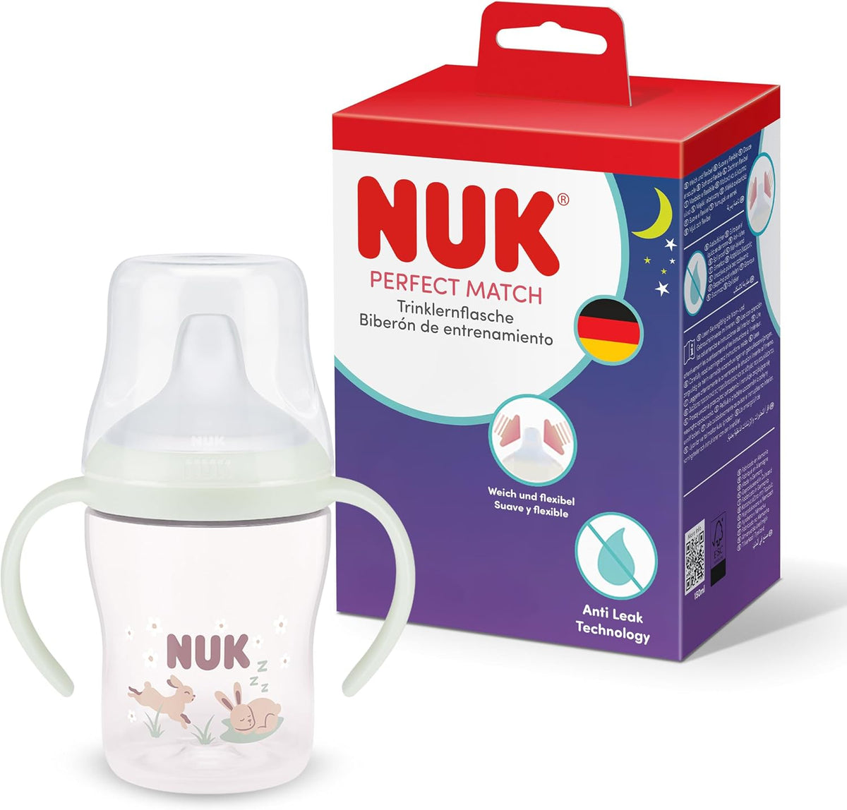 NUK Perfect Match εκπαιδευτικό ποτηράκι 150ml 6μ+ ΦΩΣΦΟΡΙΖΕΙ ΣΤΟ ΣΚΟΤΑΔΙ