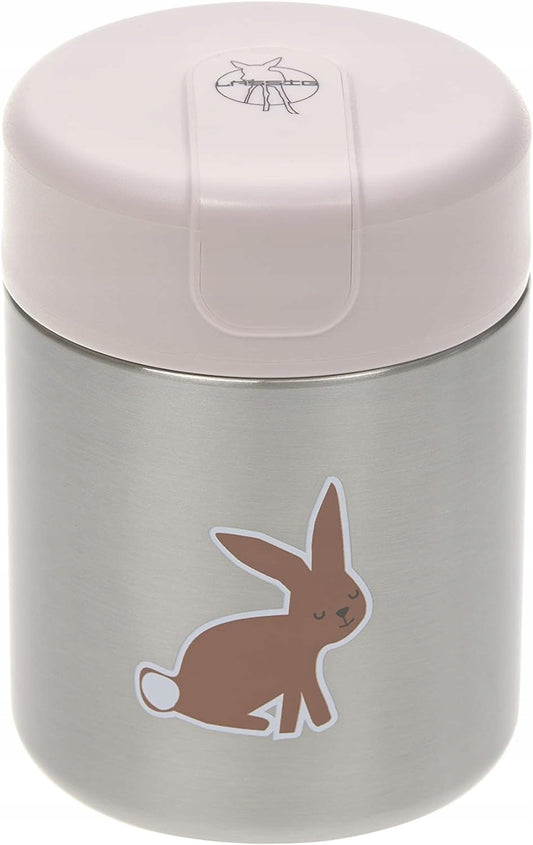 LASSIG Food Jar TERMOS OBIADOWY stal nierdzewna 315 ml różowy z motywem królika