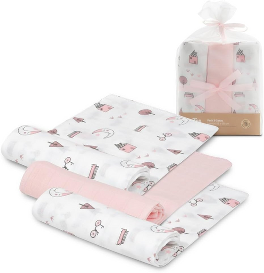 INTERBABY muslinklude x3 bambus bomuld 55x70cm