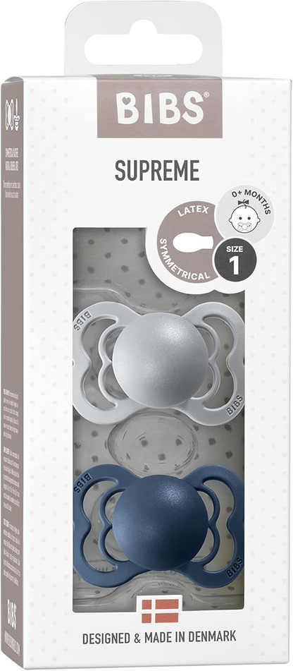 BIBS SUPREME chupetas calmantes de borracha 0-6m SIMÉTRICAS